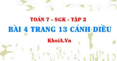Bài 4 trang 13 Toán 7 Cánh Diều Tập 2